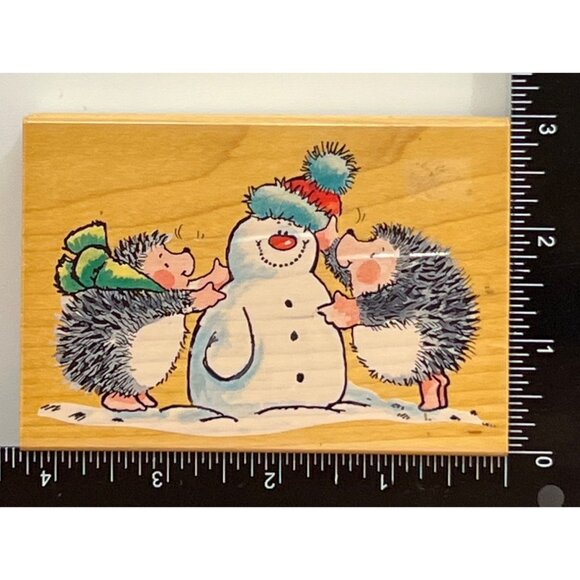 VERY RARE PENNY BLACK 2756K WHAT A SNOW WOOD RUBBER STAMP BY MARGARET SHERRY - Picture 2 of 5